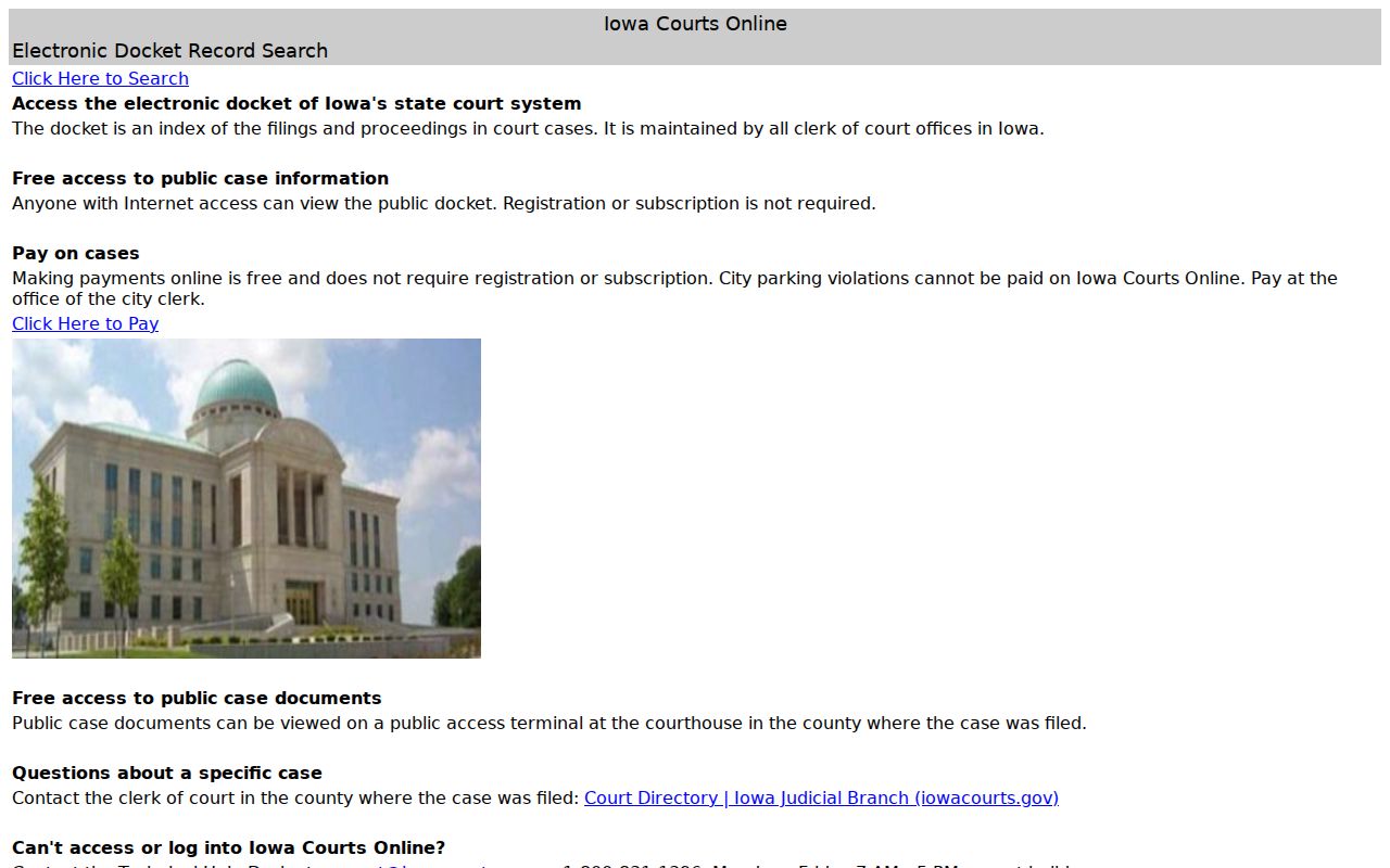 Marshall County criminal court case lookup in Iowa Courts Online