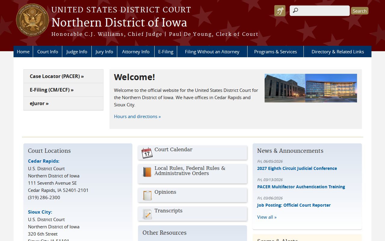 Melbourne criminal records Northern District of Iowa court