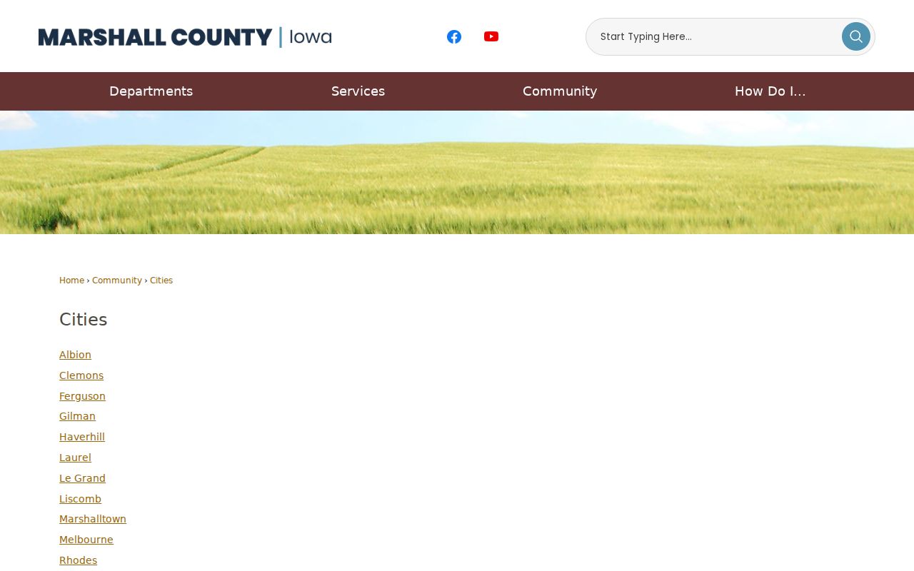State Center criminal records Marshall County cities directory